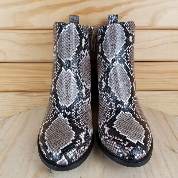 NWOT Blondo Waterproof Leather Booties Ankle Boots Snakeskin Pattern sz 6.5-7 - Picture 4 of 12